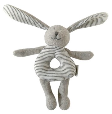 SWEET GREY BUNNY RATTLE