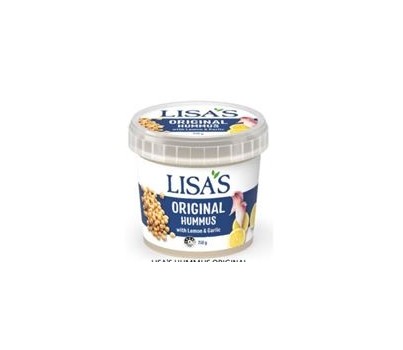 HUMMUS ORIGINAL 750GM (LISA'S 0400091) [CHIL]