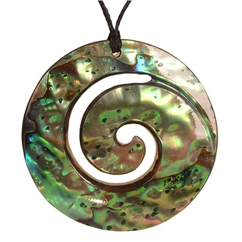 Paua Closed Koru Pendant