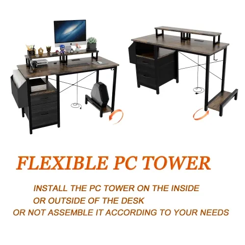 Small Office Desk with Shelves