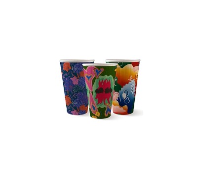 CUPS D/WALL ART SERIES 16OZ 90MM 460ML 40s/SLV (BIOPAK )