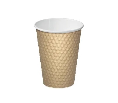 CUPS DIMPLE BROWN 355ML 25s/SLV (CASTAWAY CA-DMPL12-BRN)