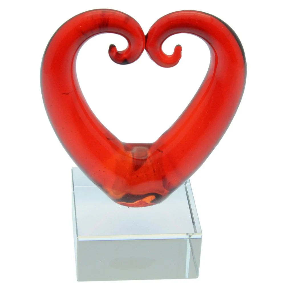 Glass Kissing Koru Heart