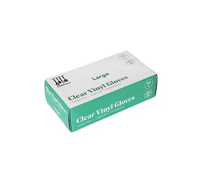 GLOVES VINYL POWDER FREE CLEAR LARGE 100s/PKT (ESSENTIALS)