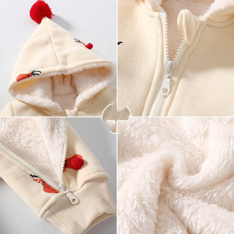 Festive Reindeer Hooded Onesie for Babies