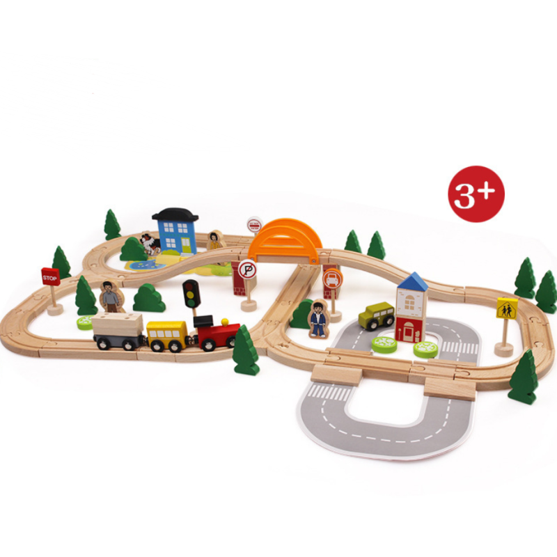 wooden train tracks