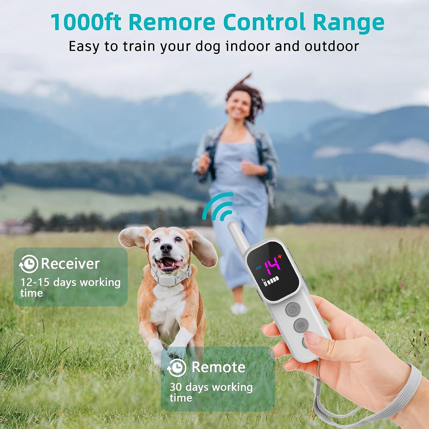 Remote Control Pet Color Screen Dog Training Bark-stop Trainer