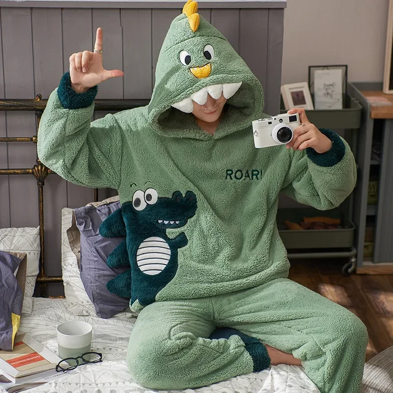 Men's Plush Thickened Housewear Pajamas