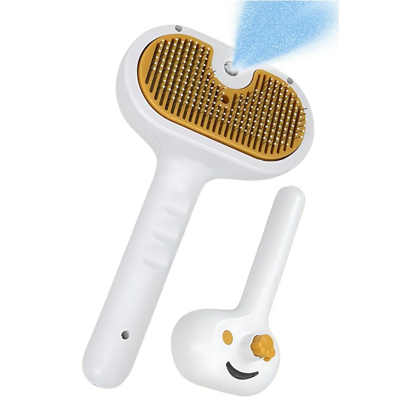 Premium pet brush with steam function