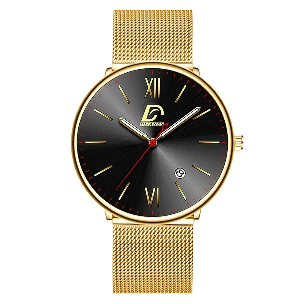 Men's Stainless Steel Calendar Watch Korean Version