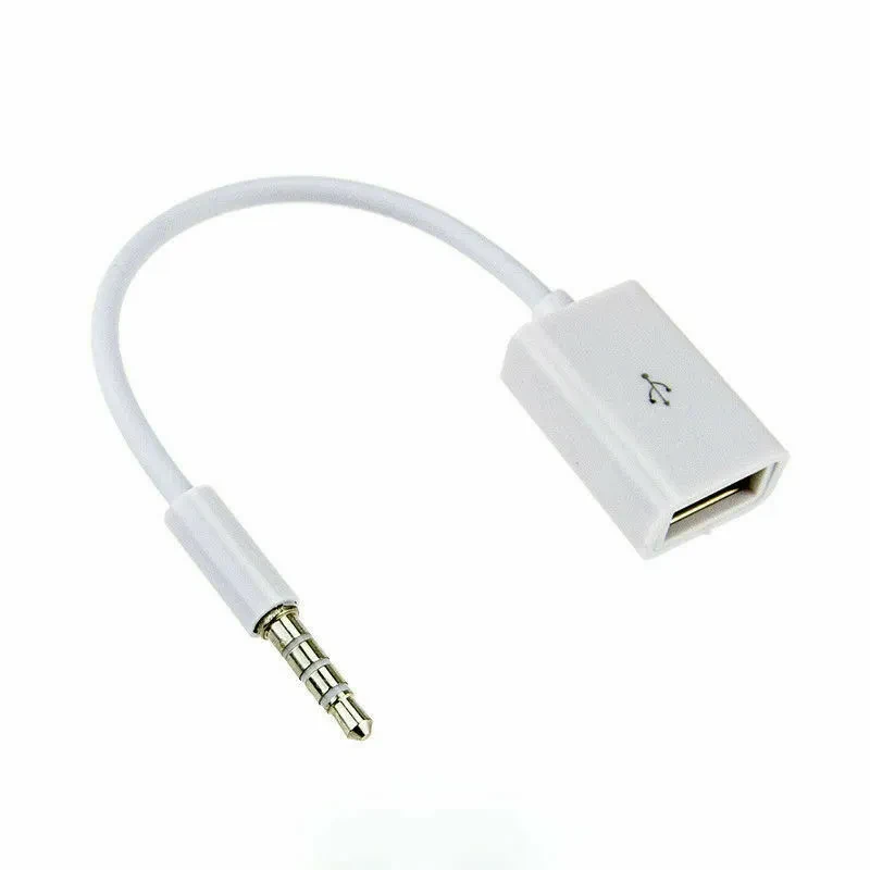 Car MP3 3.5mm Male AUX Audio Socket Jack To USB 2.0 Female Converter Cable Cord Car Interior Accessories Boutique New Hot Sale