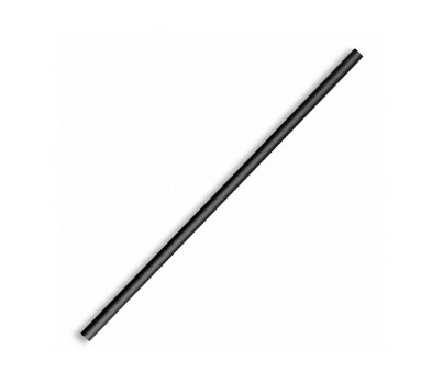 STRAWS PAPER BLACK 6MM REGULAR 250s/PKT(BIOPAK)