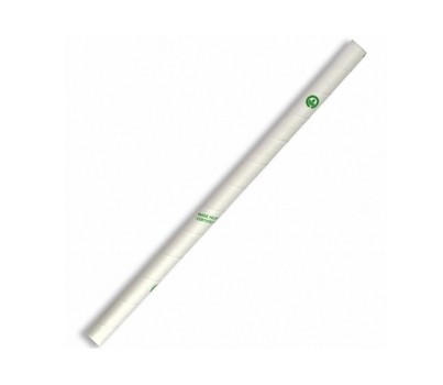 STRAWS PAPER WHITE 10MM JUMBO 100s/PKT(BIOPAK)