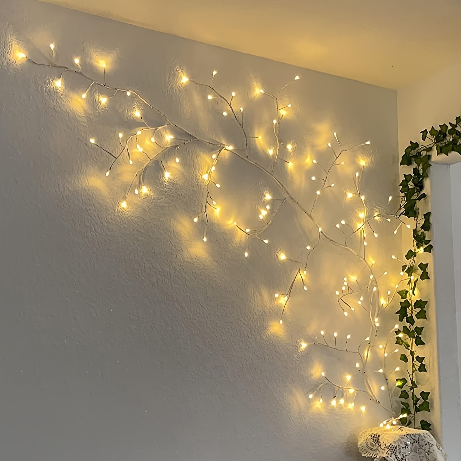 Set Of 144 LED Bendable Willow Vine Lights – USB Powered with Remote Control, 8 Modes, Indoor and Outdoor Decorative Lights