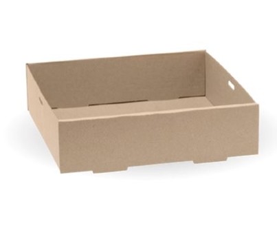 TRAYS BIOBOARD 225x225x60MM KRAFT SMALL 100s(BIOPAK BB-CB-S)