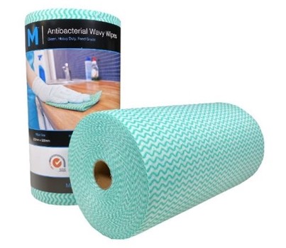 WIPES ON ROLL WAVE GRAIN 300MM GREEN 90s (MATTHEWS MPH27380)