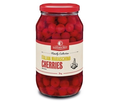 CHERRIES RED STEM ON MARASCHINO 1.9 KG (SANDHURST CM1.9)