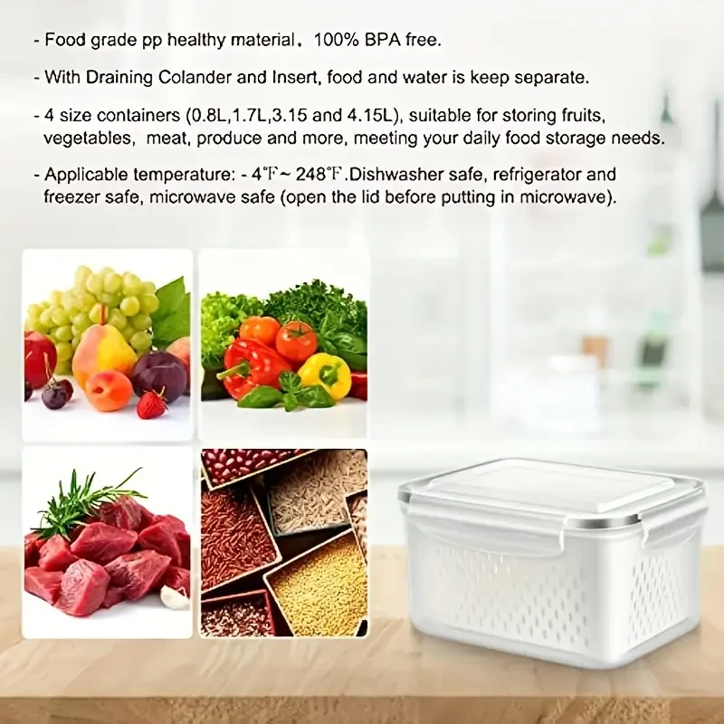 6-piece set of plastic food storage containers with LIDS, clear