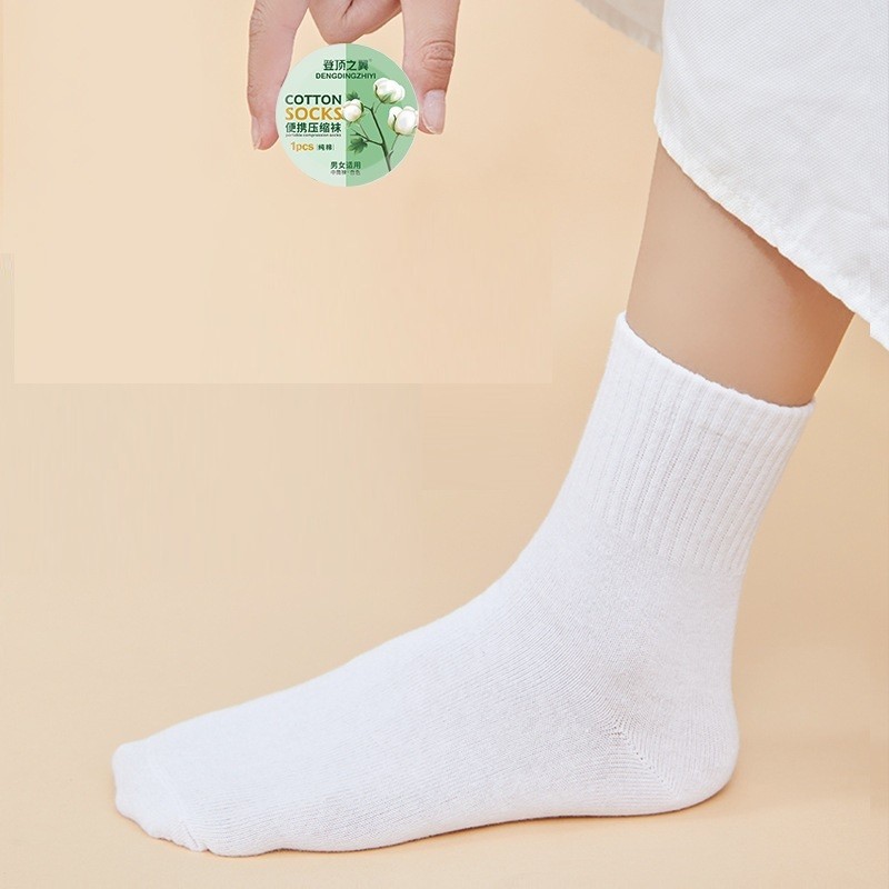 Disposable Socks Pure Cotton Compression Socks Summer Portable Sweat-absorbent Breathable