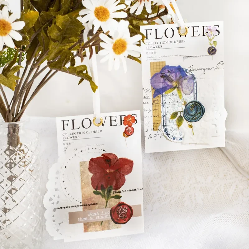 Fire Paint Creative Dried Flowers Journal Decoration Sticker Package