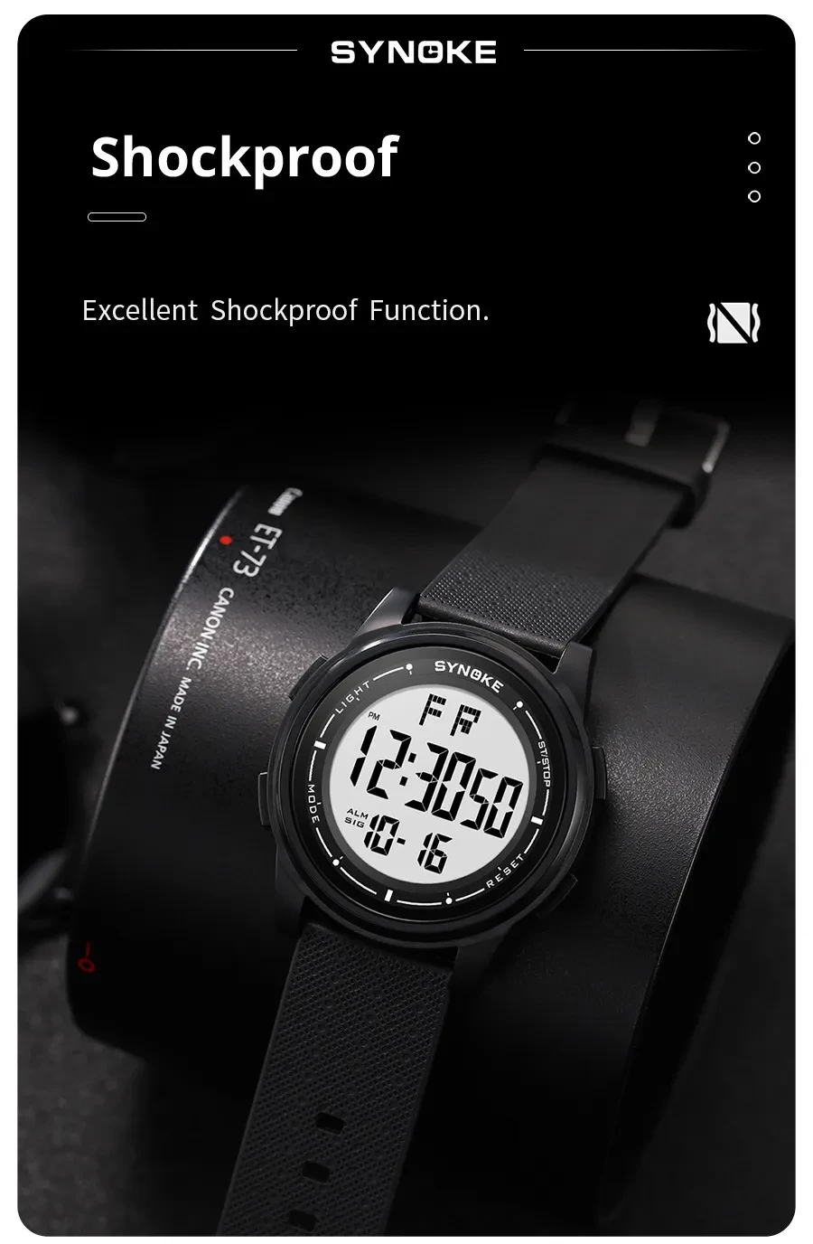 Men's Sports Electronic Watch Lightweight Design Large Screen Luminous Student Watch