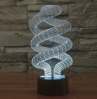 Three-dimensional dream lamp series - spiral shape energy-saving lamp type vision creative romantic night light