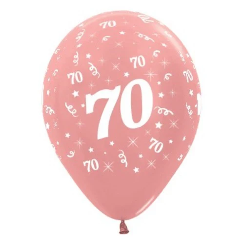 Balloons Age 70 Gold Metallic Pearl - Pack of 25