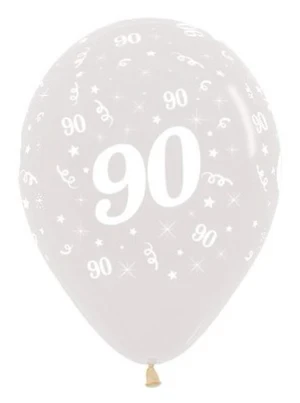 Balloons Age 90 Jewel Crystal Clear - Pack of 25