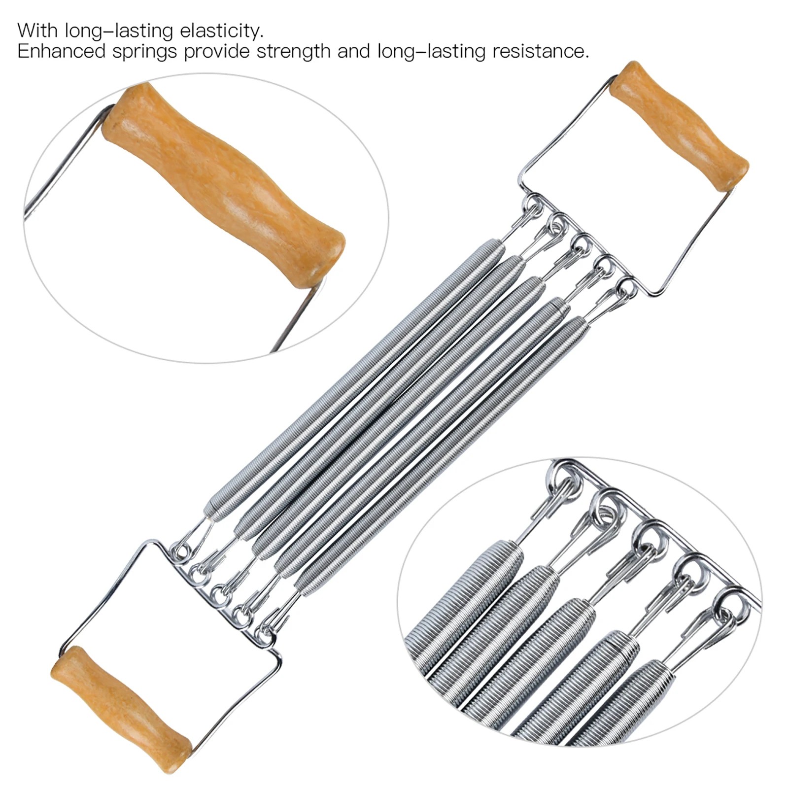Spring Chest Expander with Wooden Handle