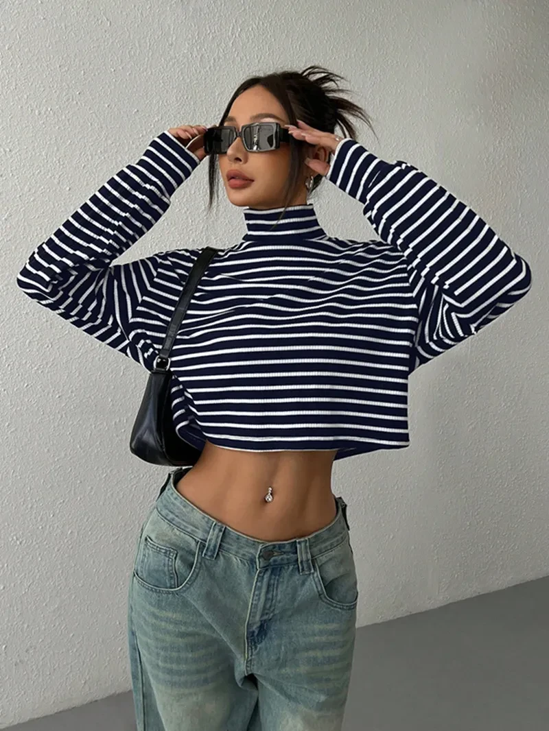 Slim-fit Turtleneck Long-sleeved European And American Top