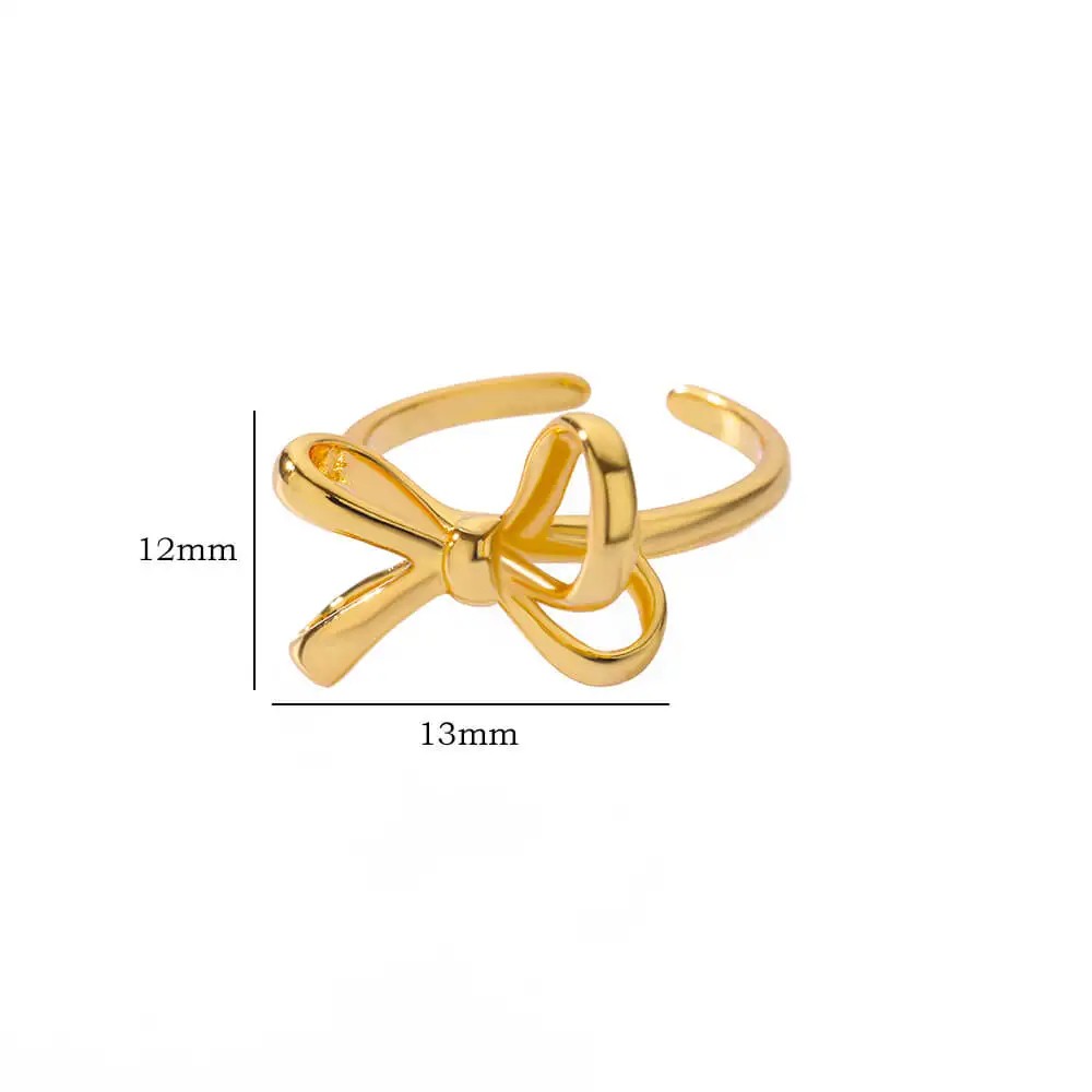 Bowkot Rings for Women & Girls: Open Waterproof Premium Stainless Steel Ring
