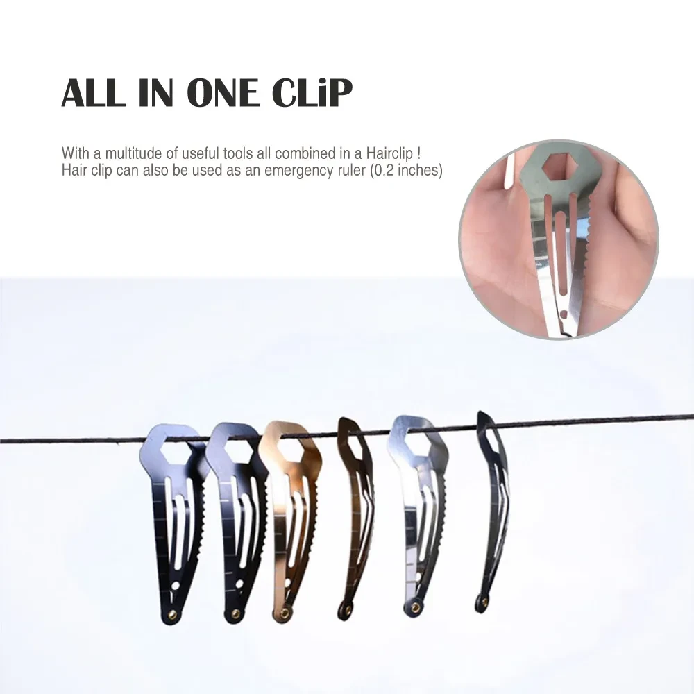 Stainless Steel Solid Color Multifunctional EDC Barrettes