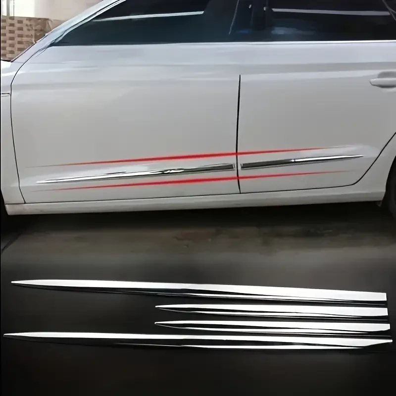 4pcs Car Door Protector  ABS Electro Chrome Anti-Collision Strips