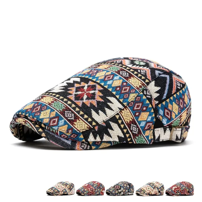 Ethnic Style Beret Leisure Jacquard Hat
