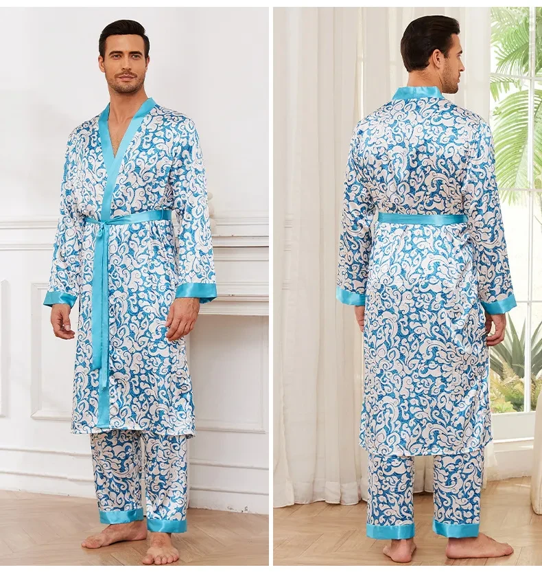Men's Fall Thin Long Sleeve Pajamas
