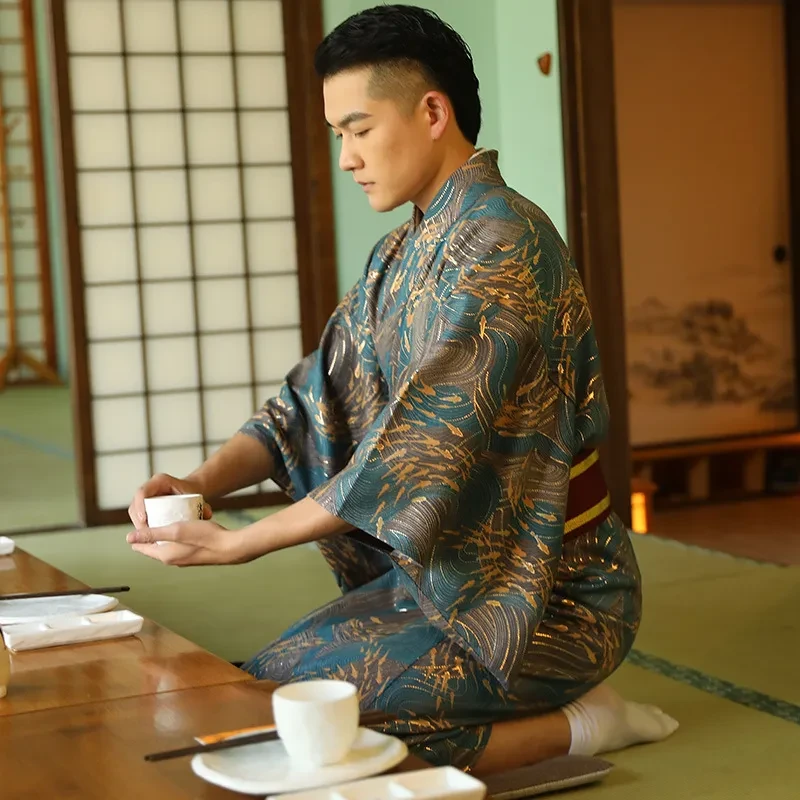 Japanese Kimono Men's Traditional Kimono Formal Wear Summer Fireworks Kimono Suit