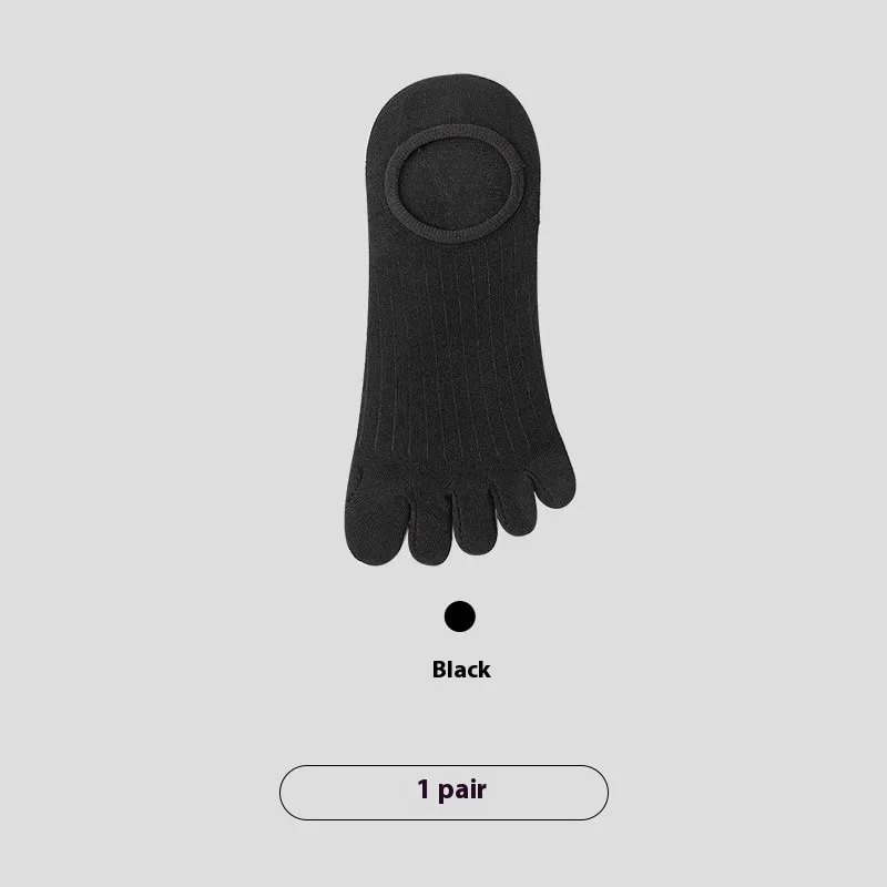 Five-finger Men's Summer Cotton Boneless Antibacterial Invisible Socks