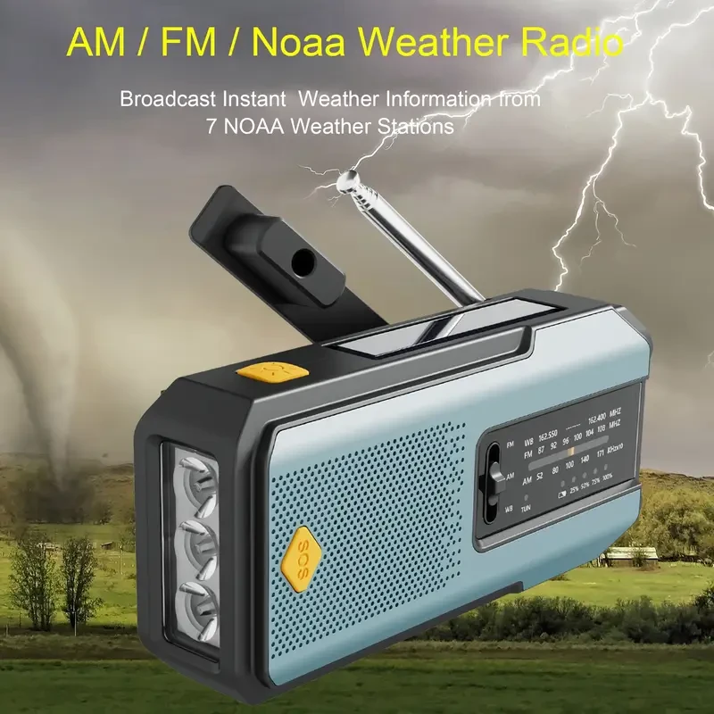Daykit Hand Crank Radio AM/FM, Solar, Flashlight & SOS Alarm