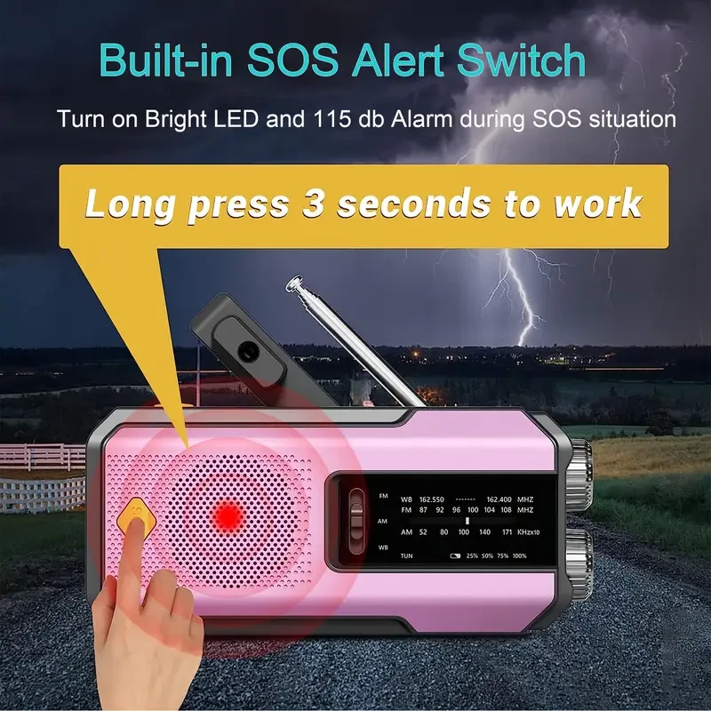Daykit Hand Crank Radio AM/FM, Solar, Flashlight & SOS Alarm