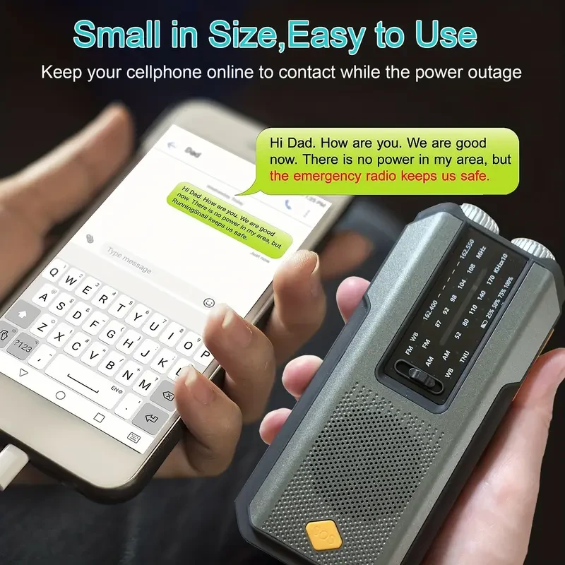 Daykit Hand Crank Radio AM/FM, Solar, Flashlight & SOS Alarm