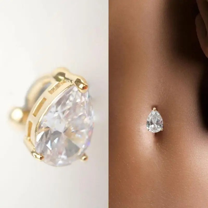 Fake Piercing Attractive Dance Navel Belly Button Rings - Umbilical Nail Body Belly Piercing