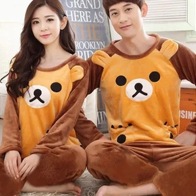 Thick Warm Men Flannel Winter Home Service Suit