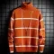 Korean Winter New Boys Sweater Fashion High Neck Bottoming Shirt Loose Casual Plaid Warm Sweater
