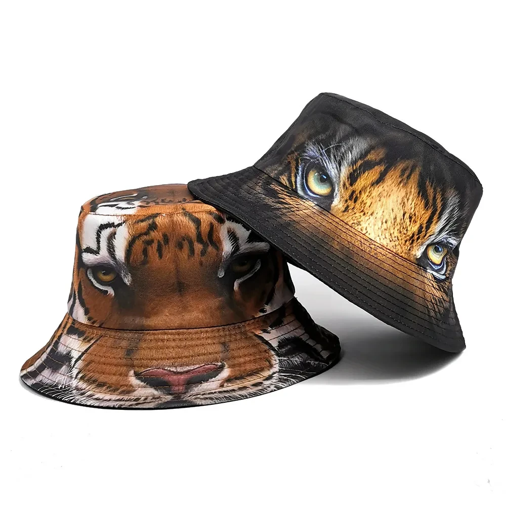 Positioning Tiger Pattern Bucket Hat European And American Outdoor