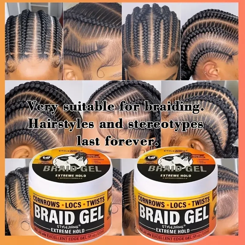 B-138 BRAID GEL Braided Hair Wax Oil Two-Pack with Extreme Hold