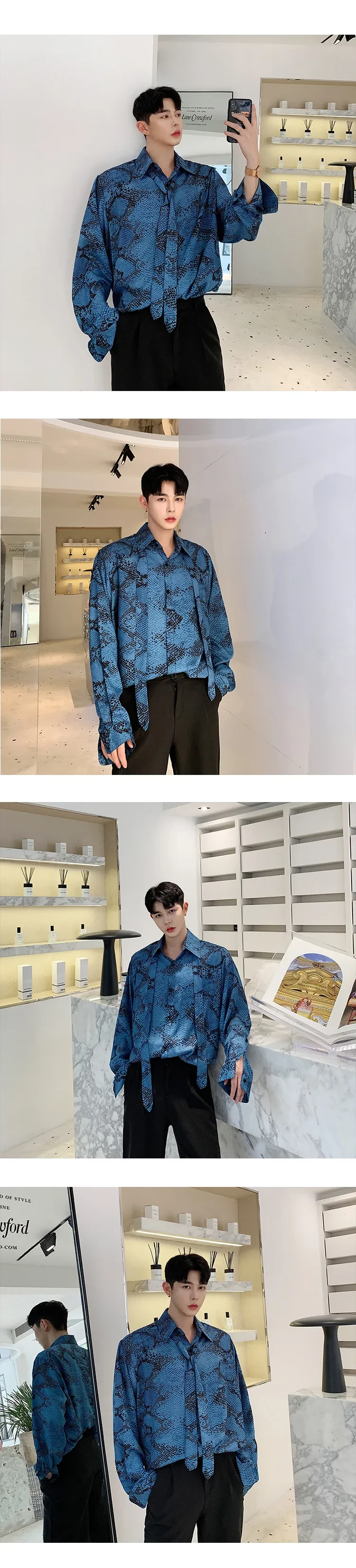 Blue handsome long sleeve shirt