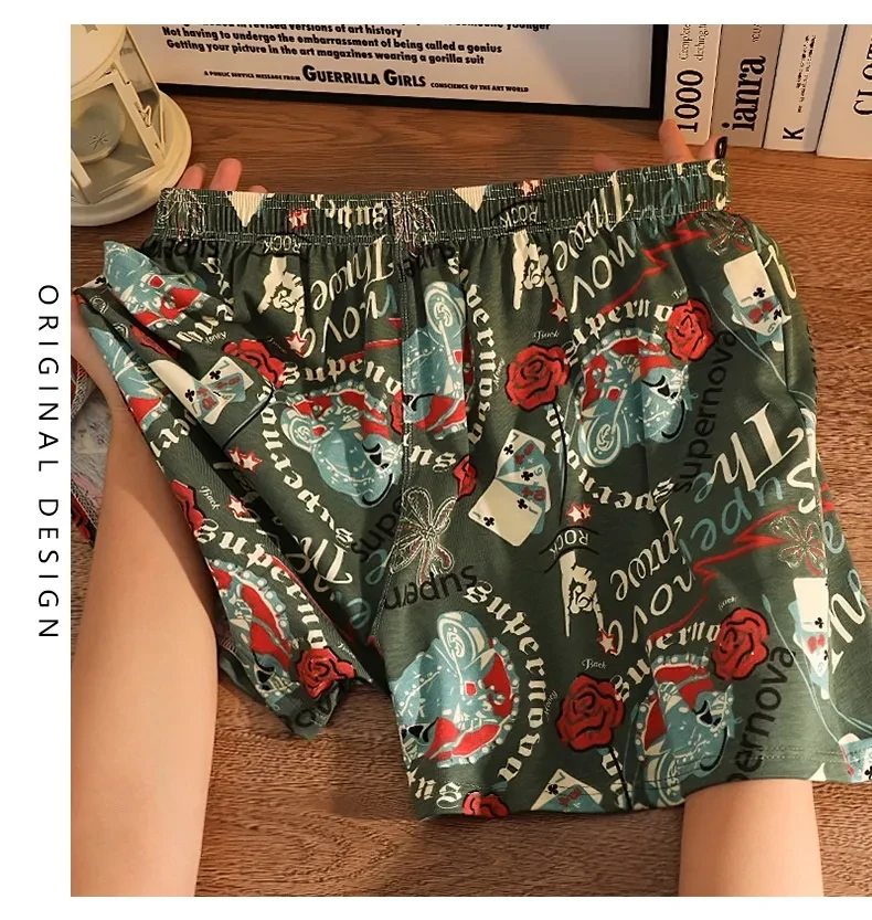 Cotton Printed Men's Home Loose Casual Print Boxer Shorts