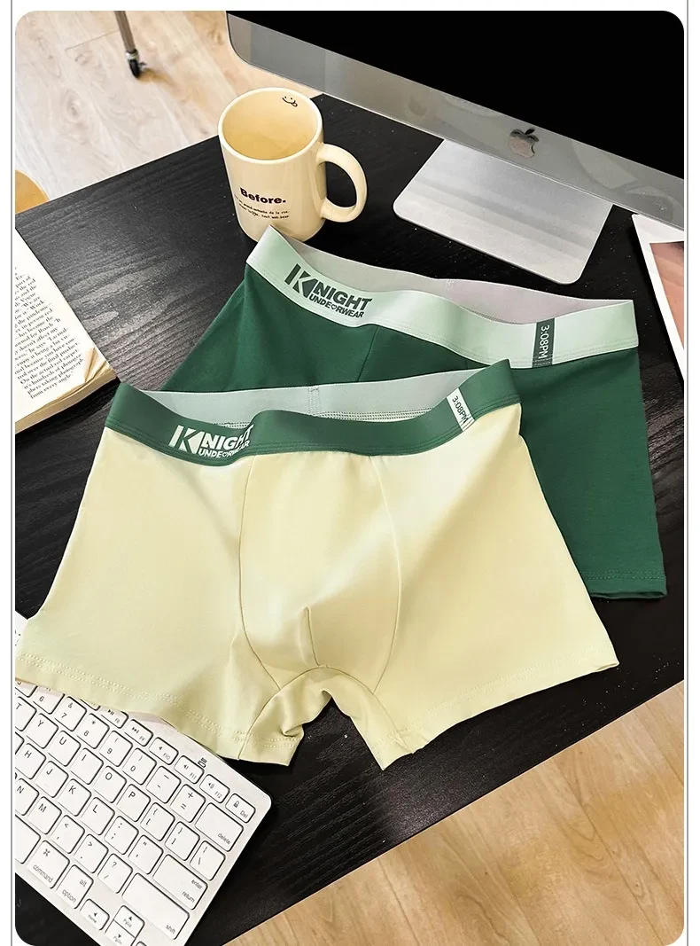 Simple Letter Men's Underwear Cotton Antibacterial Breathable Boxers