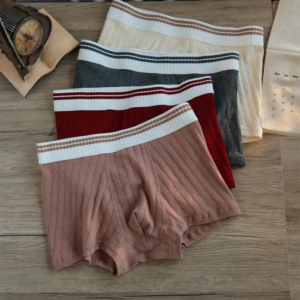 Men's Cotton Mid-waist Youth Comfortable Breathable Boxers