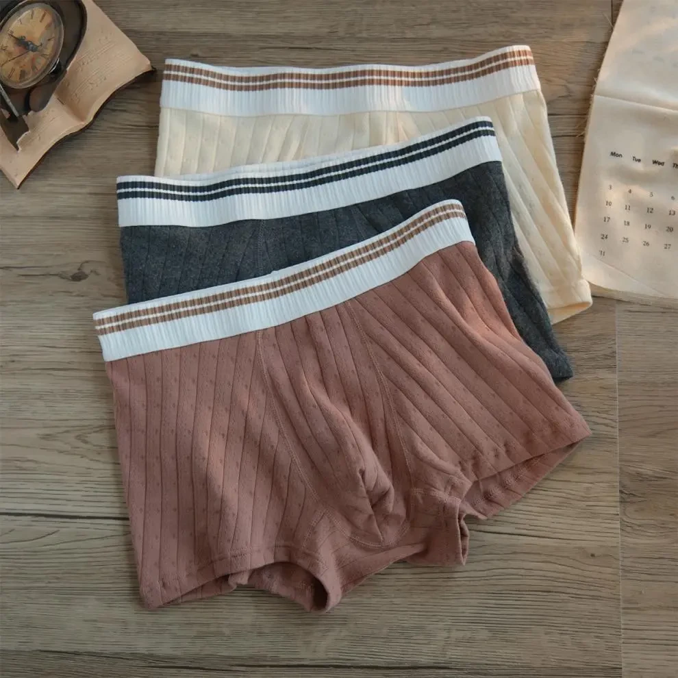 Men's Cotton Mid-waist Youth Comfortable Breathable Boxers
